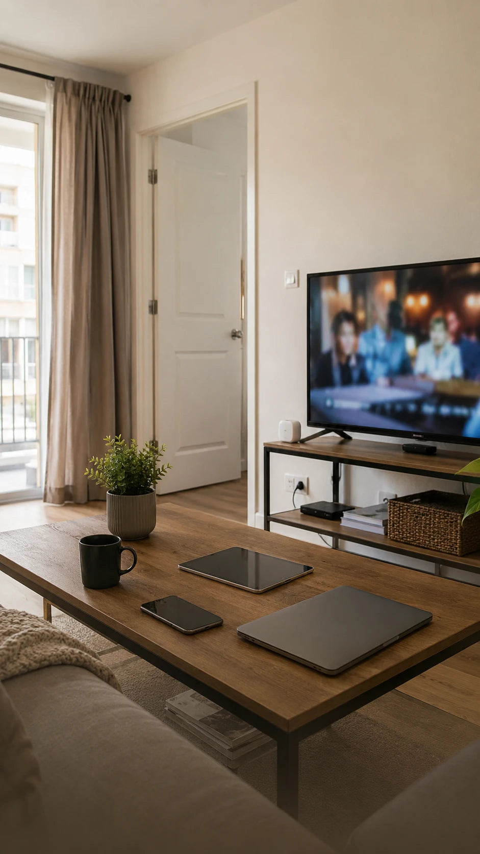 Living room devices using portable internet when fixed broadband is delayed, weak, or unavailable